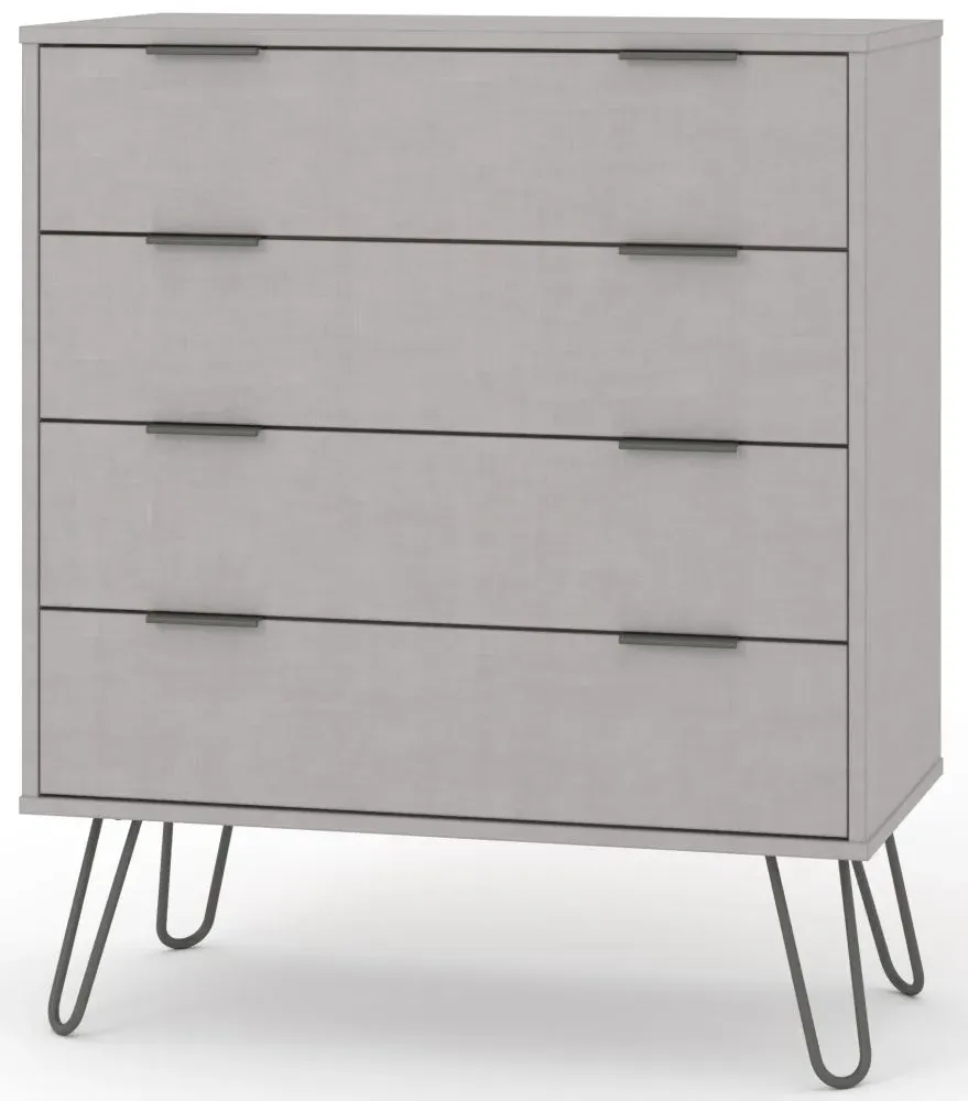 Alaska 4 Drawer Chest with Hairpin Legs - Grey