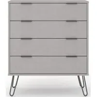 Alaska 4 Drawer Chest with Hairpin Legs - Grey