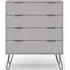 Alaska 4 Drawer Chest with Hairpin Legs - Grey