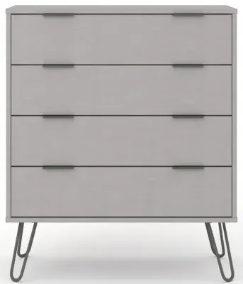 Alaska 4 Drawer Chest with Hairpin Legs - Grey