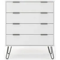 Alaska 4 Drawer Chest with Hairpin Legs - White