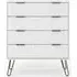 Alaska 4 Drawer Chest with Hairpin Legs - White