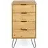 Alaska 4 Drawer Narrow Chest with Hairpin Legs - Pine