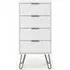 Alaska 4 Drawer Narrow Chest with Hairpin Legs - White