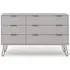 Alaska 6 Drawer Wide Chest with Hairpin Legs - Grey