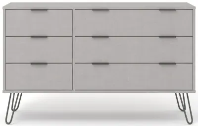 Alaska 6 Drawer Wide Chest with Hairpin Legs - Grey image