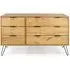 Alaska 6 Drawer Wide Chest with Hairpin Legs - Waxed Pine