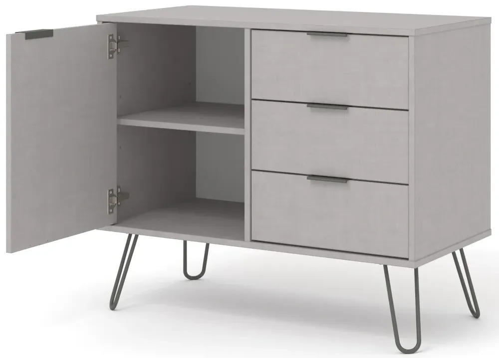 Alaska 90cm Small Sideboard with Hairpin Legs - Grey