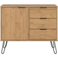 Alaska 90cm Small Sideboard with Hairpin Legs - Waxed Pine