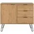 Alaska 90cm Small Sideboard with Hairpin Legs - Waxed Pine