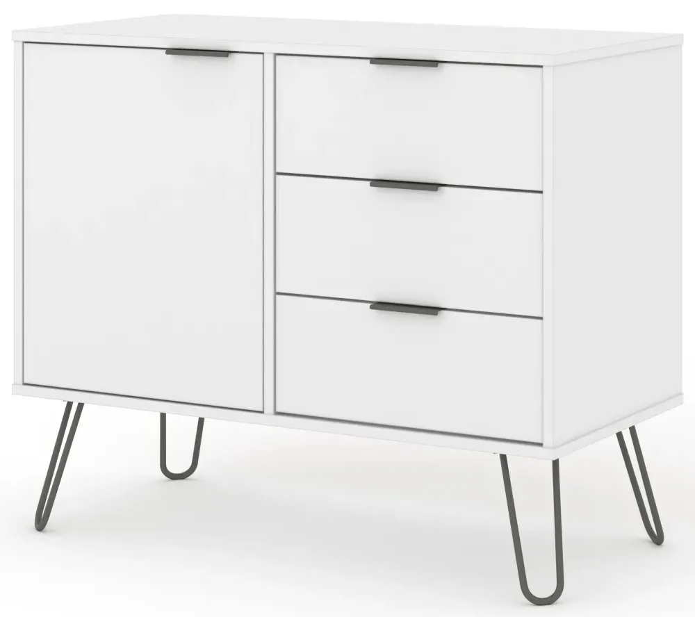 Alaska 90cm Small Sideboard with Hairpin Legs - White