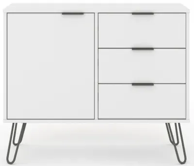 Alaska 90cm Small Sideboard with Hairpin Legs - White
