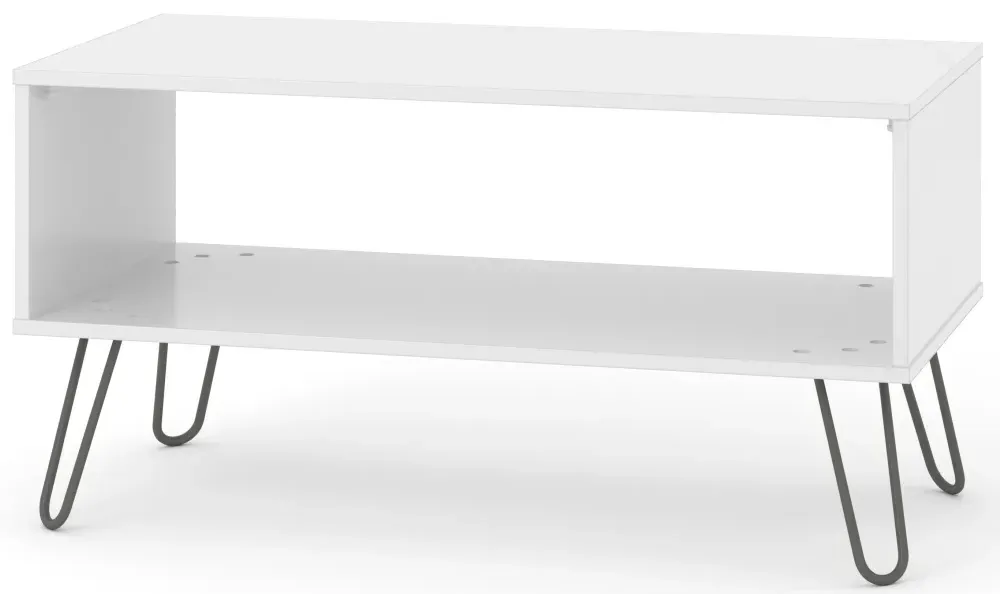 Alaska Coffee Table with Hairpin Legs - White