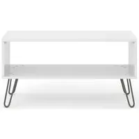 Alaska Coffee Table with Hairpin Legs - White