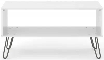 Alaska Coffee Table with Hairpin Legs - White