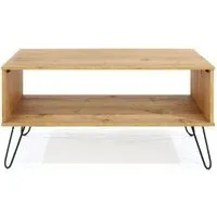 Alaska Pine Coffee Table with Hairpin Legs - Waxed Pine