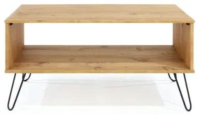 Alaska Pine Coffee Table with Hairpin Legs - Waxed Pine