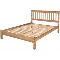 Alaska Pine Slatted Bed - Waxed Pine