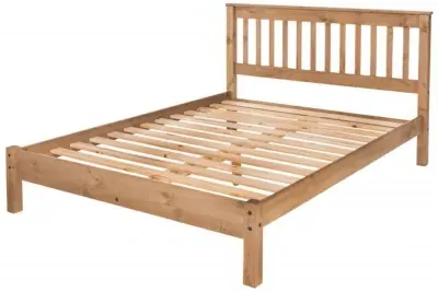 Alaska Pine Slatted Bed - Waxed Pine image