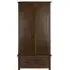 Bent 2 Door Wardrobe with Drawer - Dark Wood