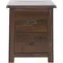 Bent 2 Drawer Bedside Cabinet - Dark Wood