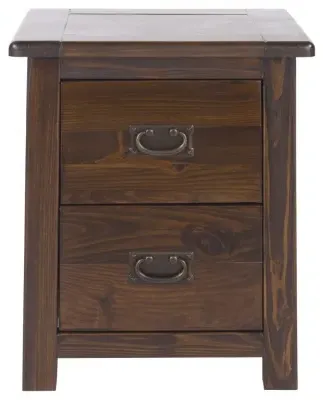 Bent 2 Drawer Bedside Cabinet - Dark Wood image