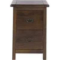 Bent 2 Drawer Petite Bedside Cabinet - Dark Wood