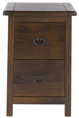 Bent 2 Drawer Petite Bedside Cabinet - Dark Wood