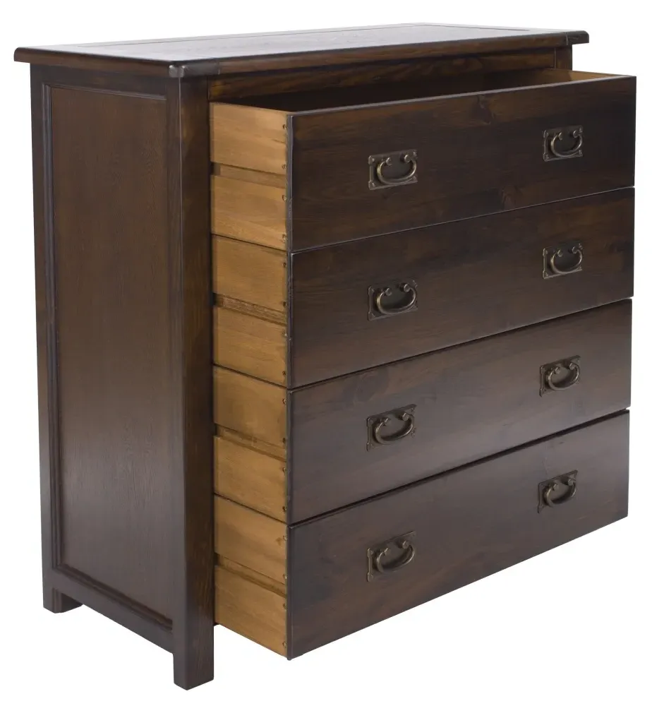 Bent 4 Drawer Chest - Dark Wood