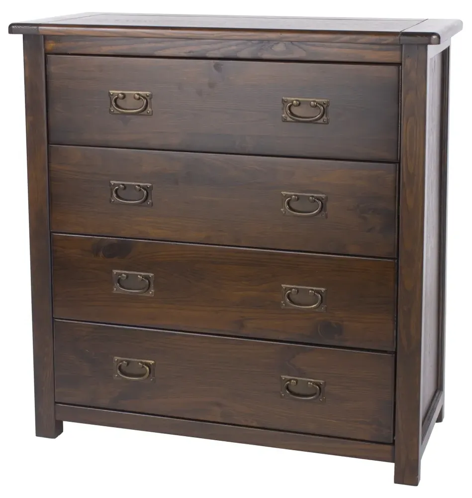 Bent 4 Drawer Chest - Dark Wood