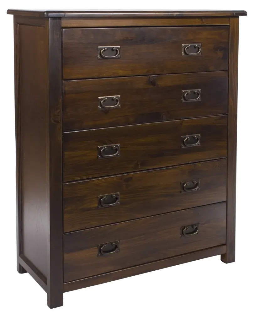 Bent 5 Drawer Chest - Dark Wood