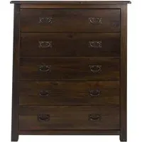 Bent 5 Drawer Chest - Dark Wood