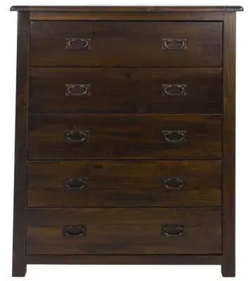 Bent 5 Drawer Chest - Dark Wood
