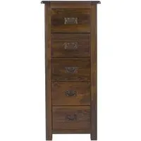 Bent 5 Drawer Tall Chest - Dark Wood