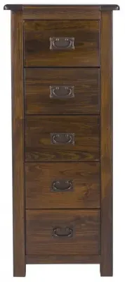 Bent 5 Drawer Tall Chest - Dark Wood image