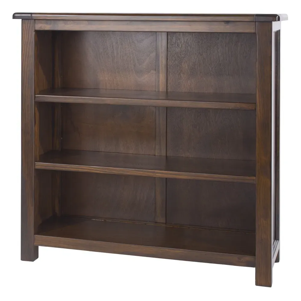Bent Low Bookcase - Dark Wood