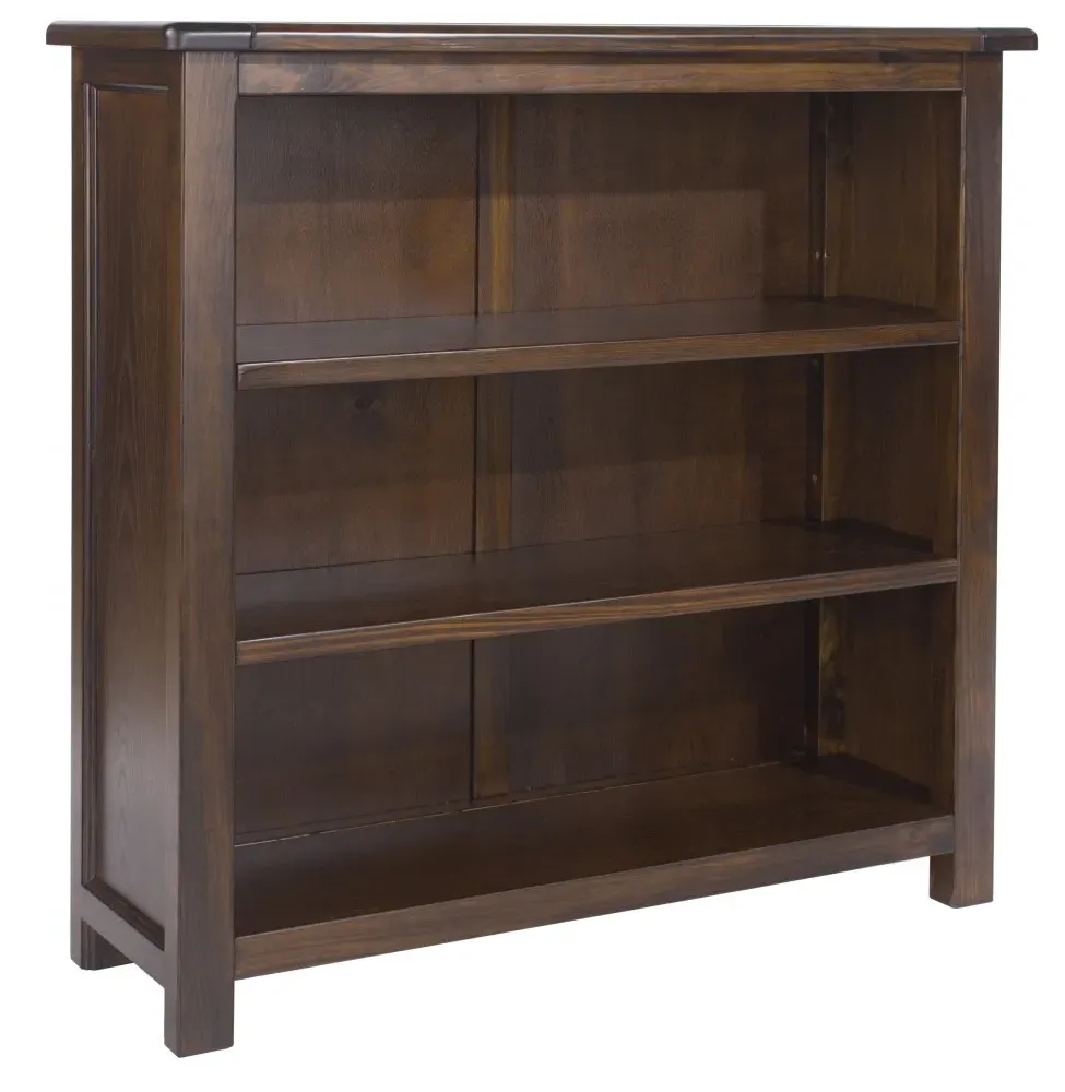 Bent Low Bookcase - Dark Wood