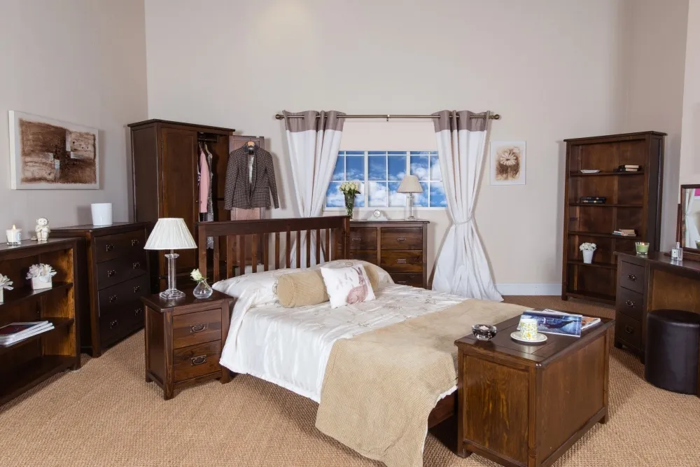 Bent Low Bookcase - Dark Wood