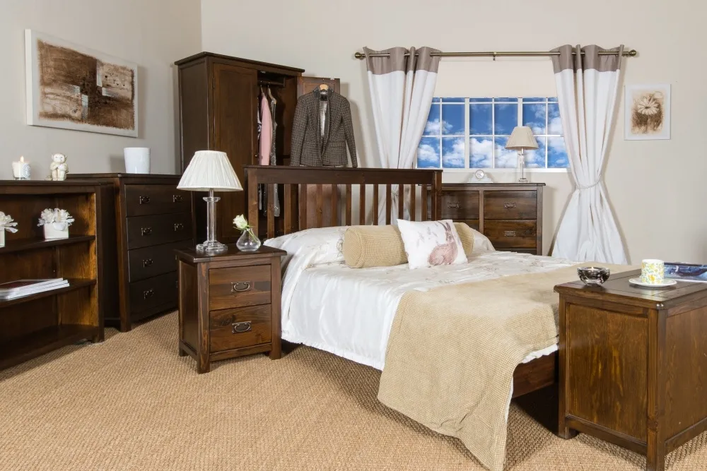 Bent Low Bookcase - Dark Wood