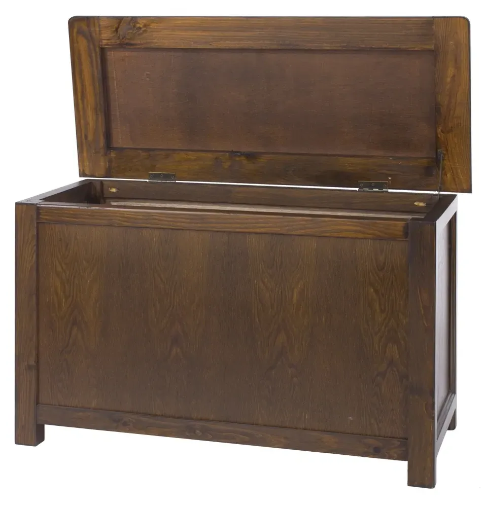 Bent Storage Ottoman - Dark Wood