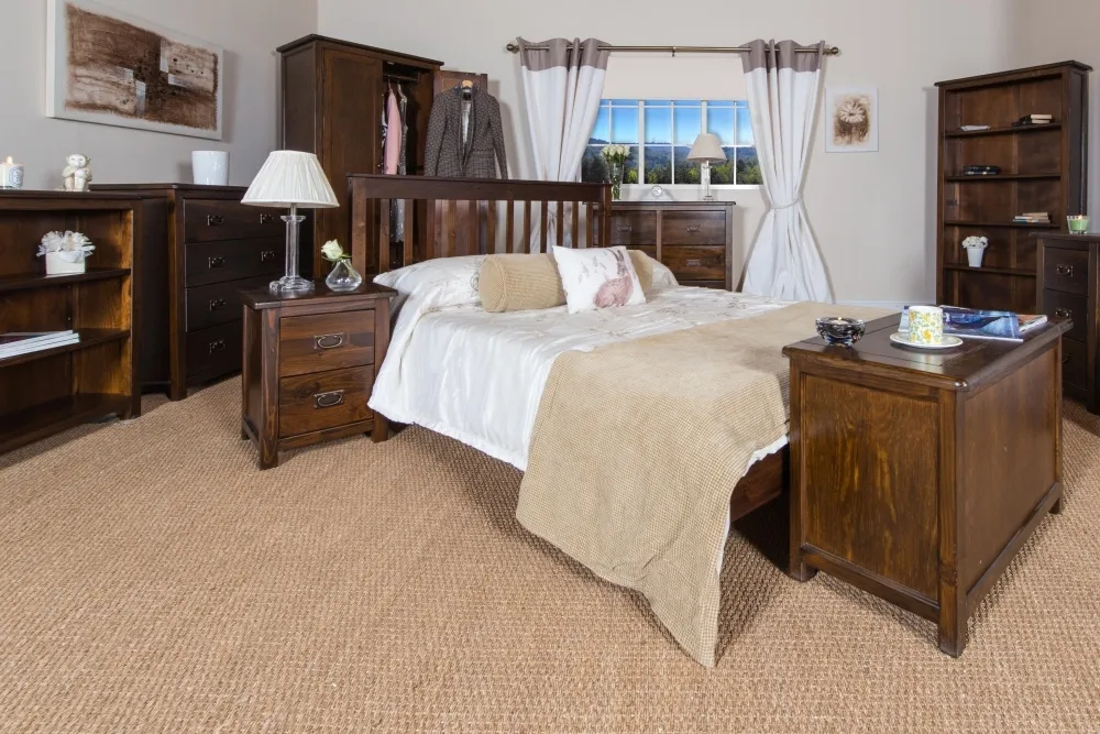 Bent Storage Ottoman - Dark Wood