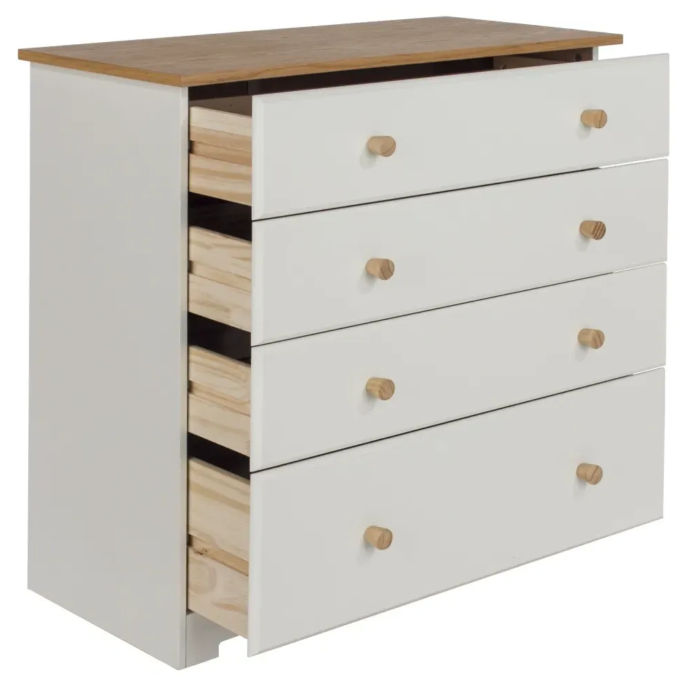 Chase 4 Drawer Chest - White