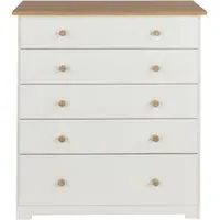 Chase 5 Drawer Chest - White