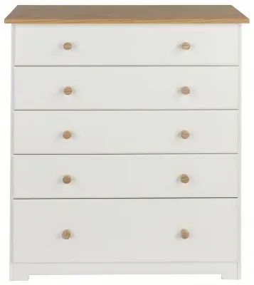 Chase 5 Drawer Chest - White image