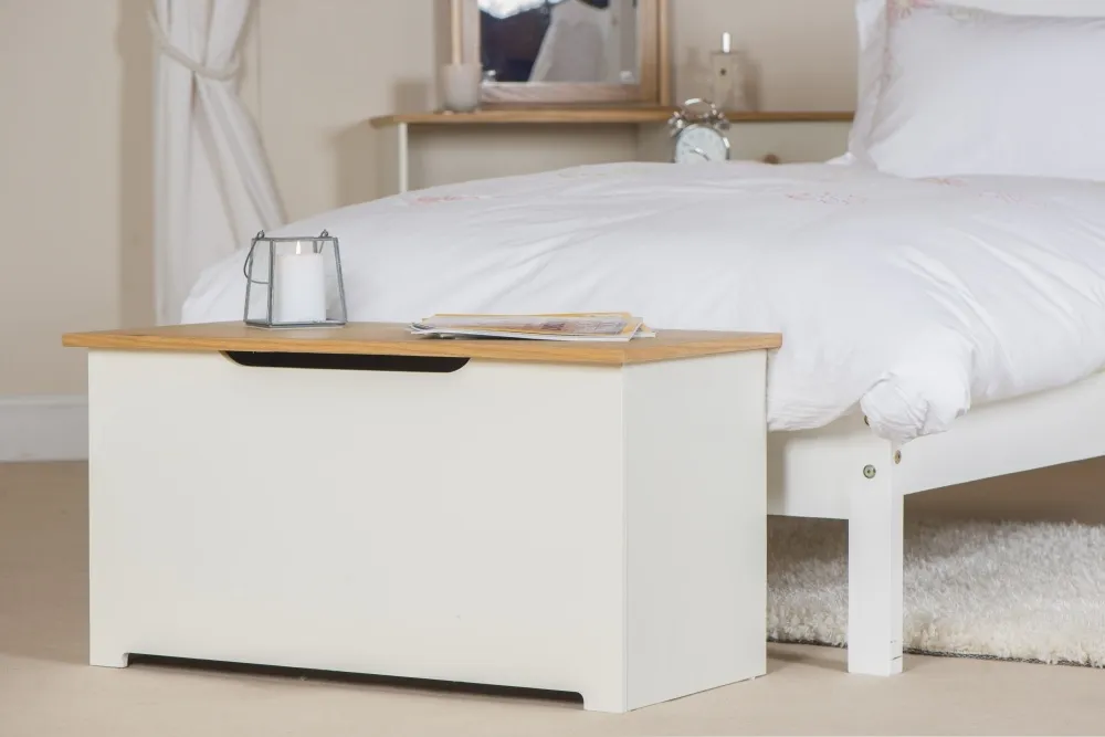 Chase Storage Ottoman - White