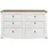 Corona 6 Drawer Wide Chest - White, Mexican Pine