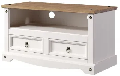 Corona 95cm TV Unit - White, Pine