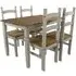 Corona Grey 150cm Dining Set for 4 - Antique Waxed Pine