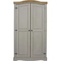 Corona Mexican 2 Door Wardrobe - Grey, Pine