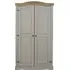 Corona Mexican 2 Door Wardrobe - Grey, Pine